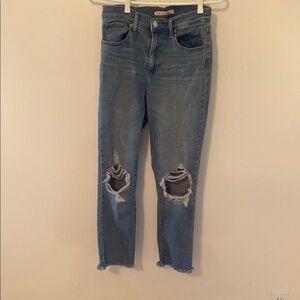Women's Blue Distressed Jeans